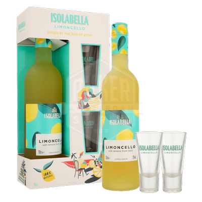 Isolabella Limoncello + 2 glasses