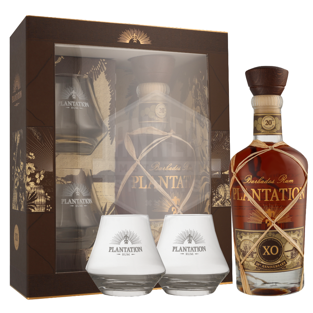 Plantation XO 20Th Anniversary + 2 Glasses